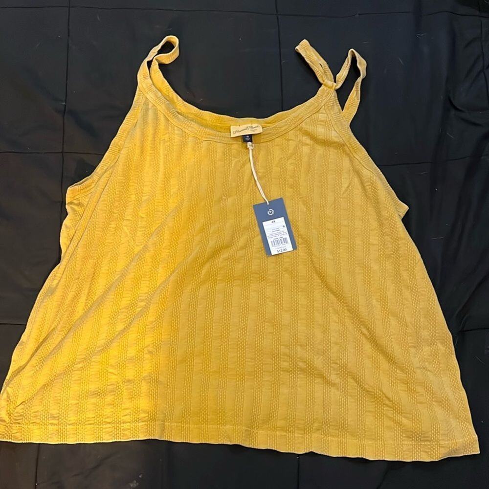 NWT Universal Thread Cami Tank Top Womens‎ 4XL Mustard Yellow Rib Knit Striped - Picture 4 of 5